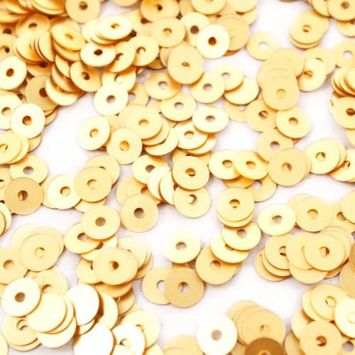 20g matte metallic gold plate ronde paillettes confettis à coudre sur la broche de la broderie 4mm t sku-42094