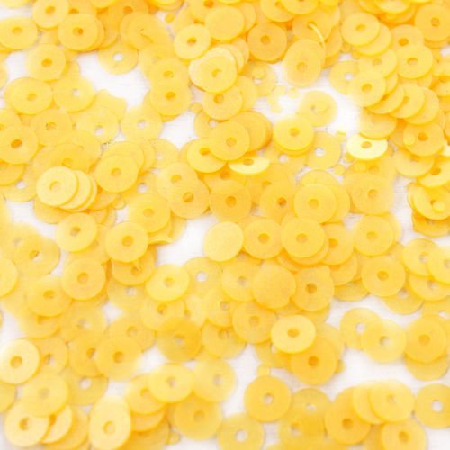 20g mat jaune rond plat paillettes confettis à coudre sur la broche de la broderie 4mm trou 1mm sku-42100