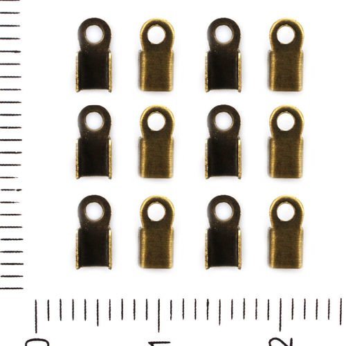 100pcs bronze antique cordon de ruban fin fermoir conseils de fin de serrage des bijoux des composan sku-41749