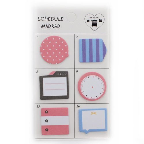 90pcs rose bleu japonais agenda planificateur d'horaire marqueur memo pad sticky notes rappels signe sku-41608
