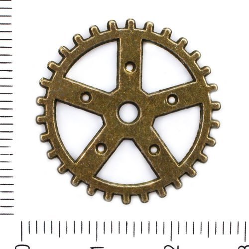 6pcs bronze antique ton rondelle d'engrenages steampunk roue pendentif connecteur pour les bracelets sku-41729