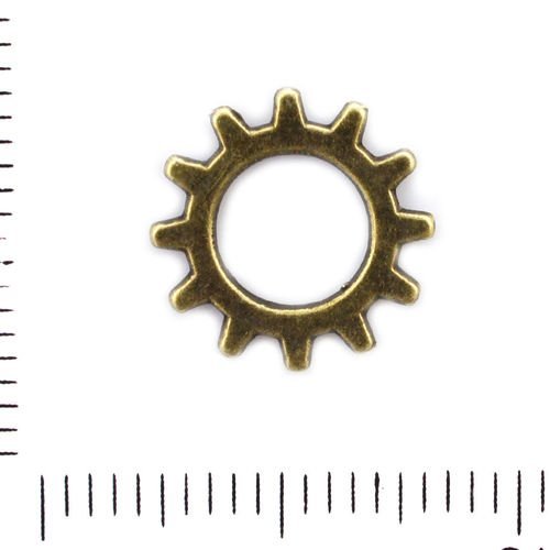 20pcs bronze antique ton rondelle d'engrenages steampunk roue pendentif connecteur pour bracelets tc sku-41733