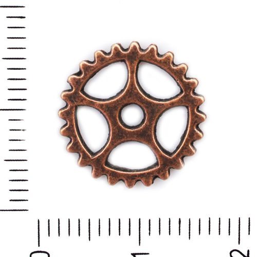 10pcs antique de couleur cuivre rondelle d'engrenages steampunk roue pendentif connecteur pour brace sku-41725