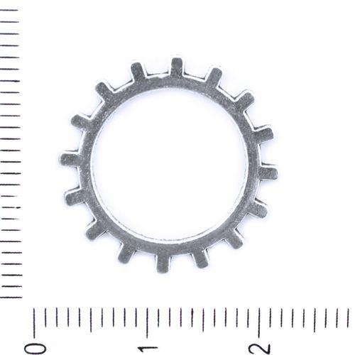 10pcs antique ton argent rondelle d'engrenages steampunk roue pendentif connecteur pour bracelets tc sku-41719