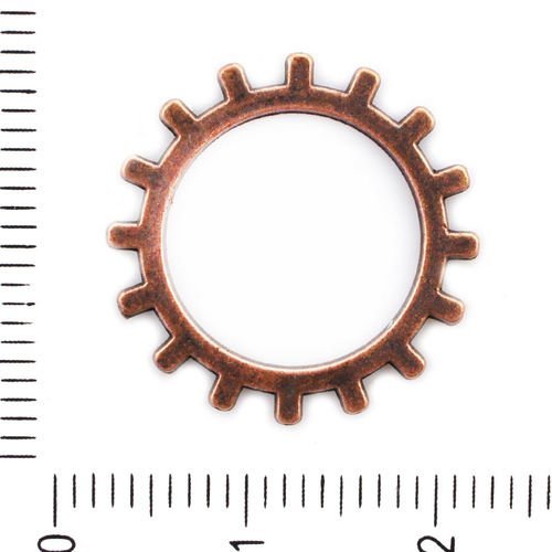 10pcs antique de couleur cuivre rondelle d'engrenages steampunk roue pendentif connecteur pour brace sku-41721