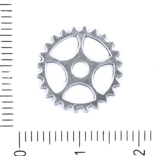 10pcs antique ton argent rondelle d'engrenages steampunk roue pendentif connecteur pour bracelets tc sku-41724