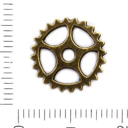 10pcs bronze antique ton rondelle d'engrenages steampunk roue pendentif connecteur pour bracelets tc sku-41726