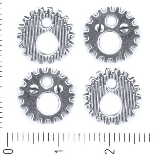 10pcs antique ton argent rondelle d'engrenages steampunk roue pendentif connecteur pour bracelets tc sku-41728