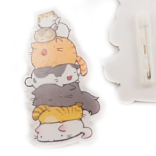 1pc animaux chats acrylique broche kawaii insigne du dessin animé code pin de 55 x 35mm sku-41900