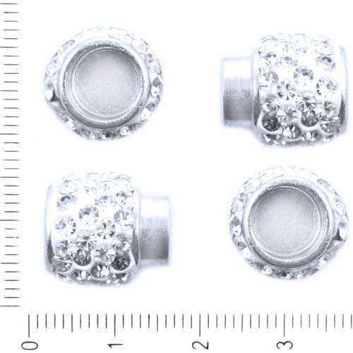 1pc argent fermoir magnétique avec cz micro pave zircone cubique cristaux de strass en argile de pol sku-41950