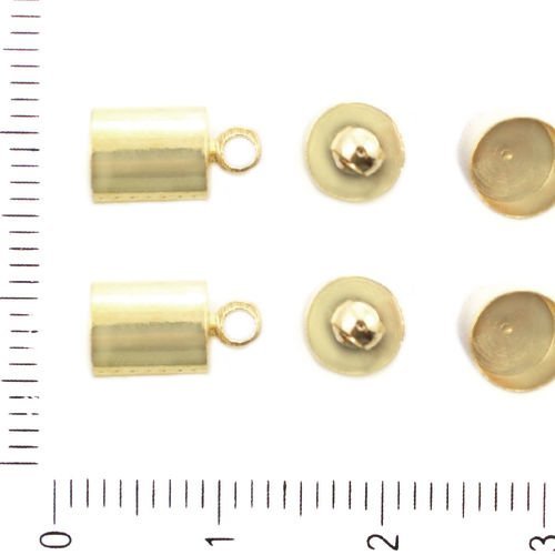 6pcs plaqué or couleur perle en pampille cap cordons connecteur d'extrémité de la boucle en métal de sku-41774