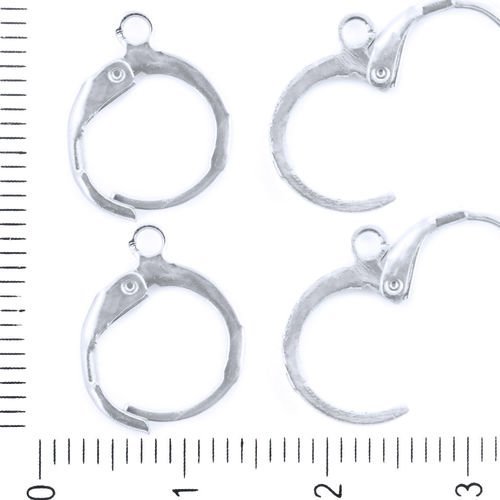 10pcs de couleur platine plaqué boucles d'oreilles crochets avec trou de boucle tchèque métal conclu sku-41787