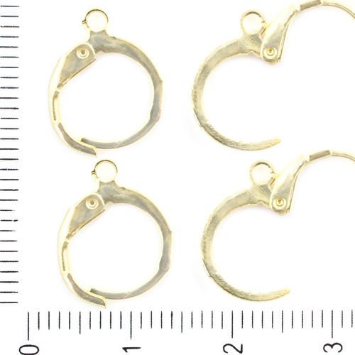 10pcs couleur or plaqué boucles d'oreilles crochets avec trou de boucle tchèque métal conclusions de sku-41788