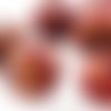 2pcs brun-rouge grand rond rondelle bobo céramique de porcelaine émail perles 14 mm - 16mm x 18mm -  sku-42143