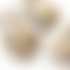 2pcs brun blanc tacheté grand rond rondelle bobo céramique de porcelaine émail perles 14 mm - 16mm x sku-42149