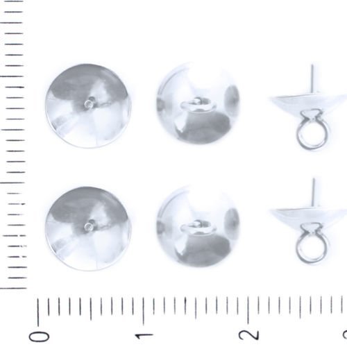 6pcs argent en acier inoxydable peg caution de la perle de la pac tchèque métal conclusions 8mm x 8m sku-41802