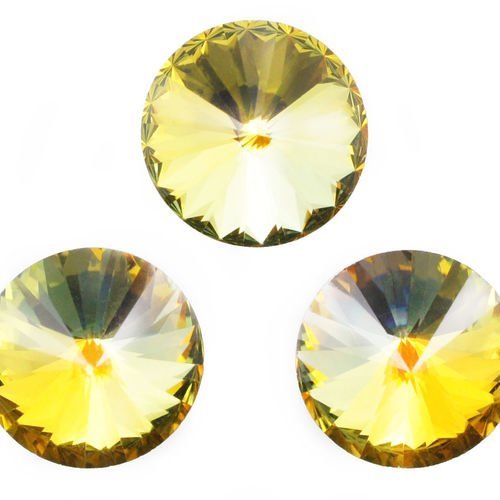4pcs jaune vert marea argent de la moitié izabaro rivoli cristaux de verre tchèque pierre chatons st sku-42155