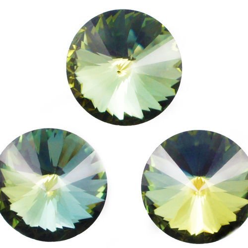 4pcs sahara argent de la moitié izabaro rivoli cristaux de verre tchèque pierre chatons strass 14mm sku-42156