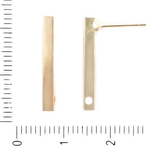4pcs or plaqué de couleur de la barre de boucles d'oreille de goujon de poste tchèque métal conclusi sku-41792