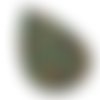 2pcs vert plat en forme de larme en cuir pu avec des paillettes pendentif charme de boucle d'oreille sku-42383
