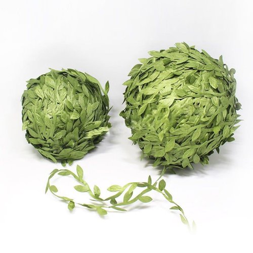8m de 8 7 yrd vert plat de feuilles de tissu de l'artisanat ruban guirlande de garniture cordon de b sku-42504