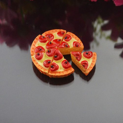 4pcs orange jaune pizza résine cabochon dos plat fabrication de bijoux fournitures d'artisanat brico sku-42451
