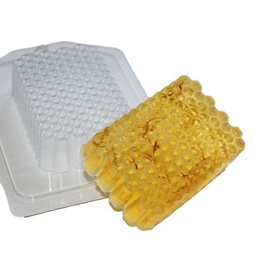 1pc nid d'abeille naturelle cadeau rectangle en plastique fabrication de savon moule 84x59x25mm sku-42857