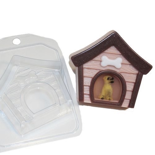 1pc maison niche chenil os de chien animal en plastique fabrication de savon moule 92x84x24mm sku-42880