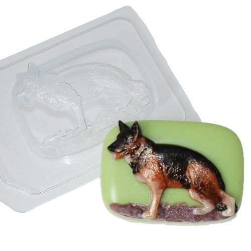 1pc berger allemand chien de chasse des animaux en plastique fabrication de savon moule 88x63x26mm sku-42890