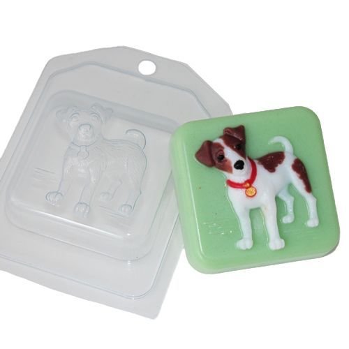1pc jack russell terrier chien animal en plastique fabrication de savon moule 76x76x30mm sku-42892
