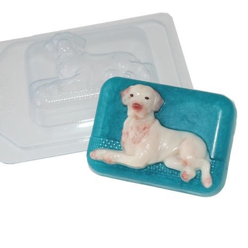 1pc-labrador le golden retriever chien animal en plastique fabrication de savon moule 86x63x30mm sku-42893