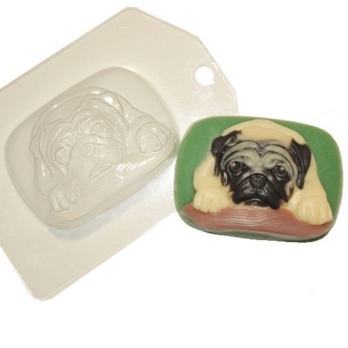 1pc carlin mops chien animal en plastique fabrication de savon moule 90x65x32mm sku-42895