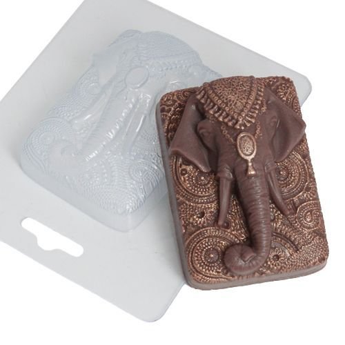 1pc éléphant indien rectangle animaux en plastique fabrication de savon moule 86x61x33mm sku-42908