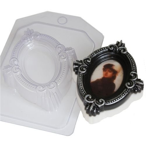 1pc ovale royal vintage baroque chic cadre plastique la fabrication de savon moule 96x80x25mm sku-42926