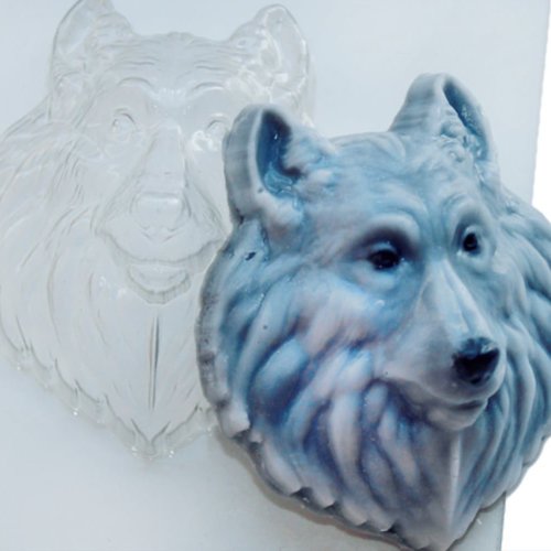 1pc wolf tête gothique halloween animaux en plastique fabrication de savon moule 70x58x35mm sku-42935