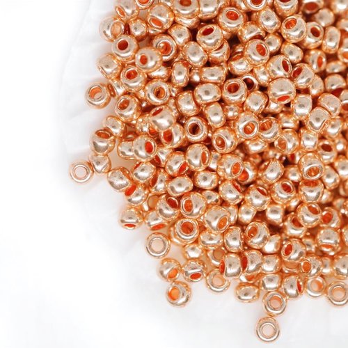 20g or rose métallique ronde verre tchèque perles de rocaille preciosa entretoise 10/0 2.3 mm sku-42675