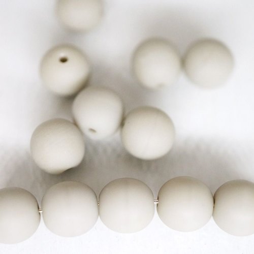 40pcs mat opaque gris tour druk entretoise de semences de verre tchèque perles de 6mm sku-42725