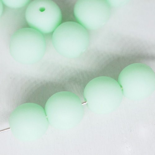 40pcs mat vert clair chrysolite opaque ronde druk entretoise de semences de verre tchèque perles de  sku-42723