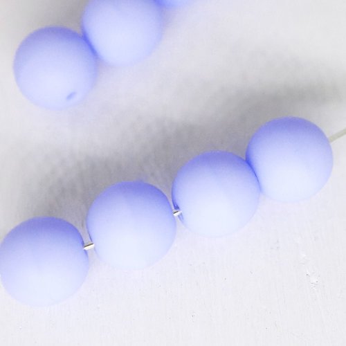 40pcs mat bleu clair violet opaque ronde druk entretoise de semences de verre tchèque perles de 6mm sku-42713