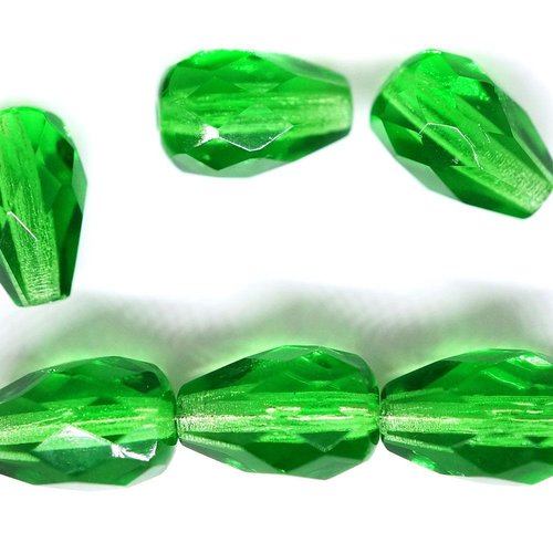16pcs cristal chrysolite vert clair en forme de larme de poire verre tchèque firepolished facettes f sku-42792