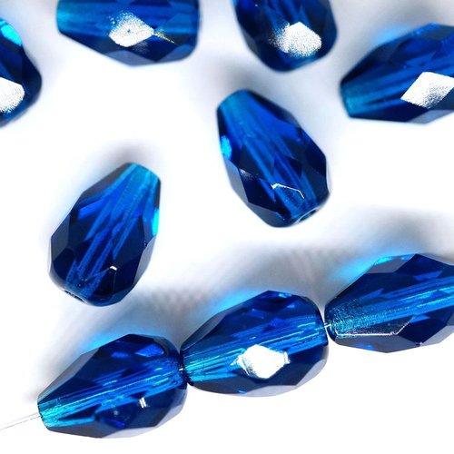 16pcs cristal capri bleu clair en forme de larme de poire verre tchèque firepolished facettes feu po sku-42793