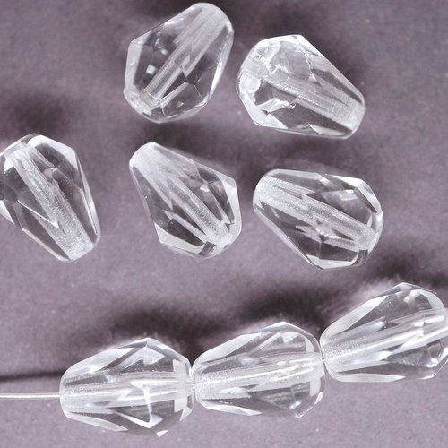 16pcs larme de cristal pear verre tchèque firepolished facettes feu poli perles 10mm x 7mm sku-42806