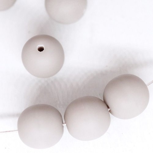 20pcs mat opaque gris ronde druk entretoise de semences de verre tchèque perles de 8mm sku-42718