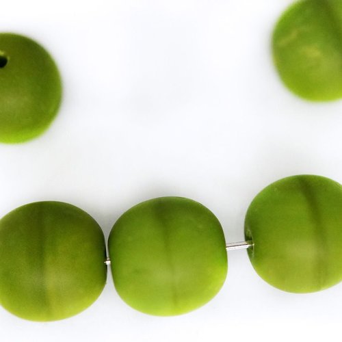 20pcs mat olivine olive vert opaque ronde druk entretoise de semences de verre tchèque perles de 8mm sku-42724