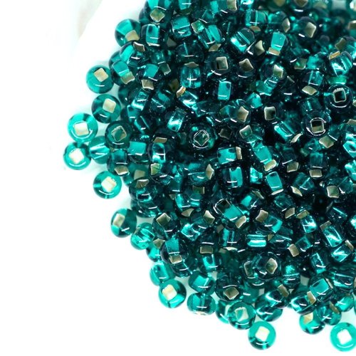20g de cristal d'émeraude malachite vert argent bordée ronde verre tchèque perles de rocaille precio sku-42808