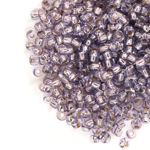 20g léger en cristal améthyste pourpre argent bordée ronde verre tchèque perles de rocaille preciosa sku-42818