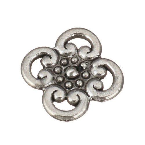 4pcs antique ton argent fleur en métal pendentif charms perles tchèque constatations 16mm sku-42278