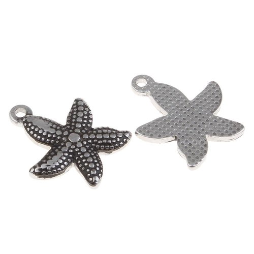 1pc acier inoxydable marine des étoiles de mer en métal pendentif charms perles tchèque constatation sku-42284