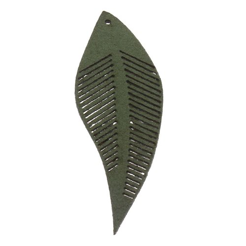 8pcs de l'armée verte des feuilles de velours pendentif charme de boucle d'oreille de baisse de la c sku-42370