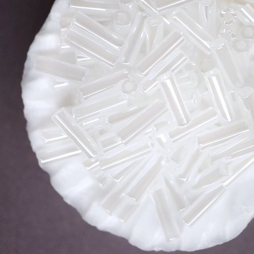 20g de blanc de neige opaque lustre rond de tube de verre tchèque perles de rocaille clairons precio sku-42829